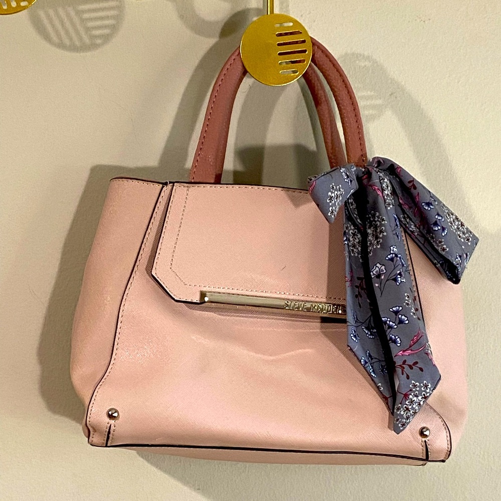 Steve Madden blush pink handbag with scarf. MSRP $99